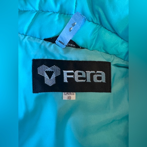 80s Vintage Turquoise Fera Ski Puffer Jacket Sz M - Picture 3 of 8